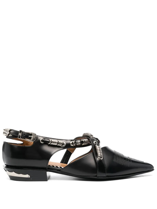 Toga Pulla buckled leather ballerina shoes 