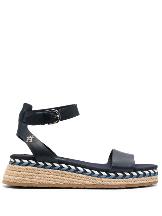 Tommy Hilfiger strap-detail leather espadrilles