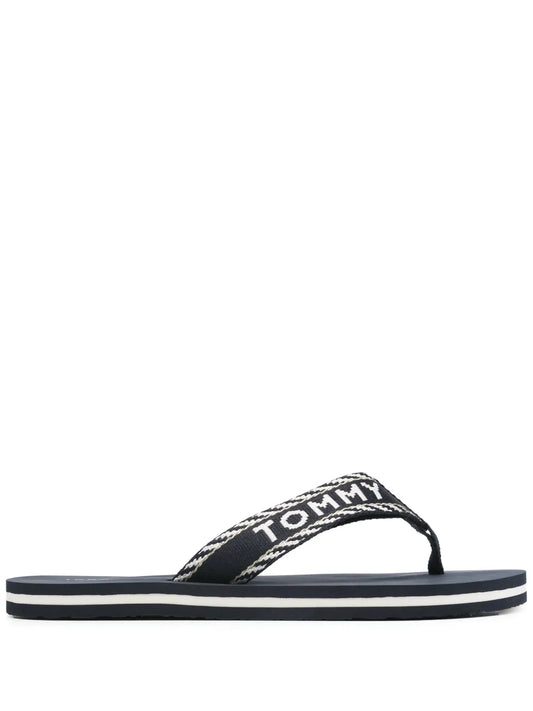Tommy Hilfiger logo-jacquard flip flops