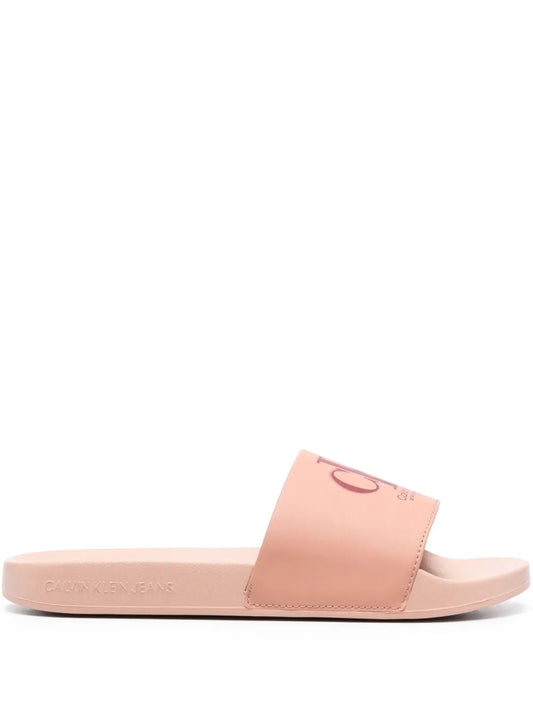 Calvin Klein Jeans logo-print open-toe slides