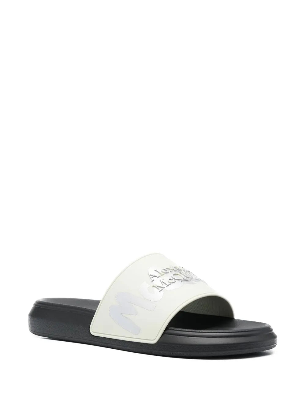 Alexander McQueen embossed-logo open toe slides