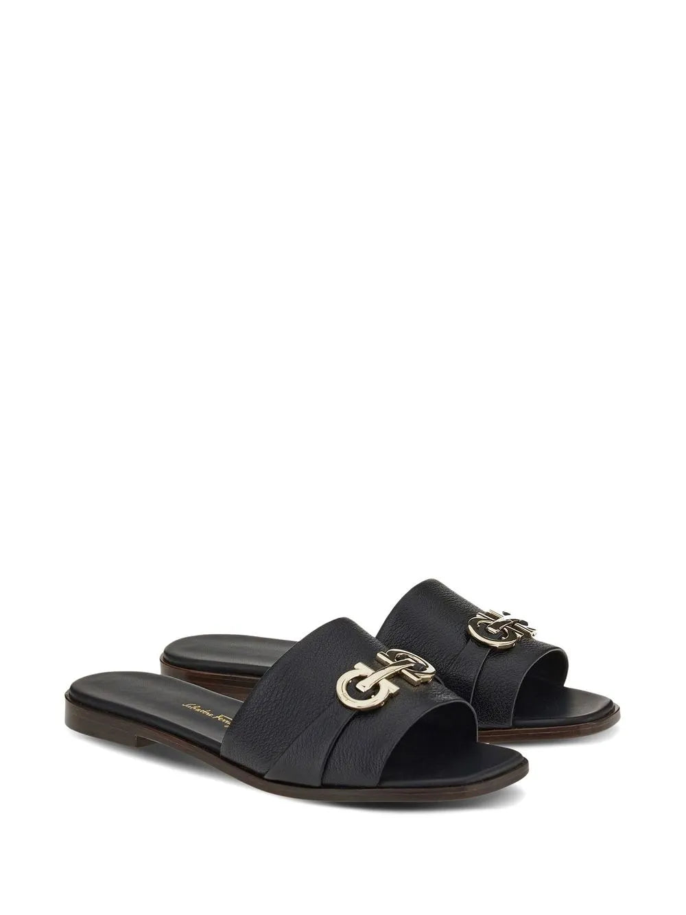 Ferragamo leather logo plaque sandals 