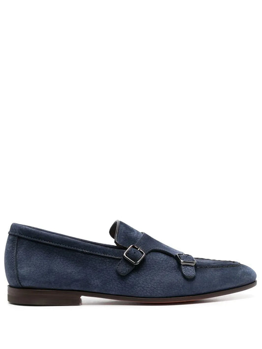 Santoni suede-leather monk shoes