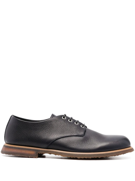Premiata pebbled-leather derby shoes