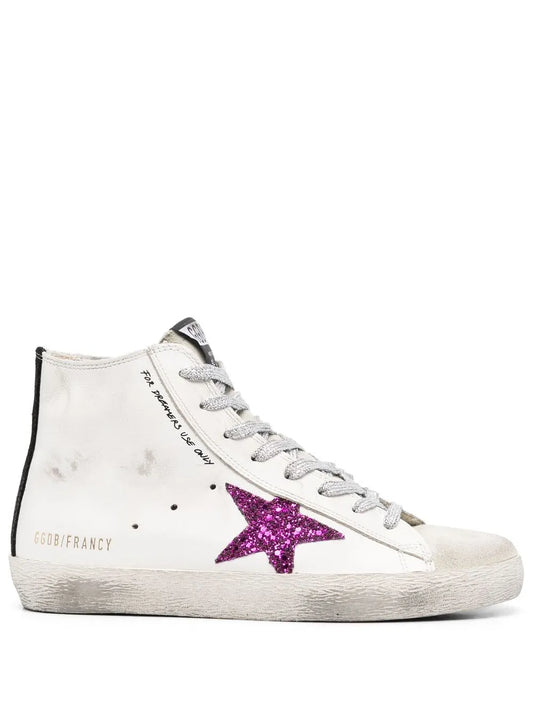 Golden Goose star patch leather high-top sneakers