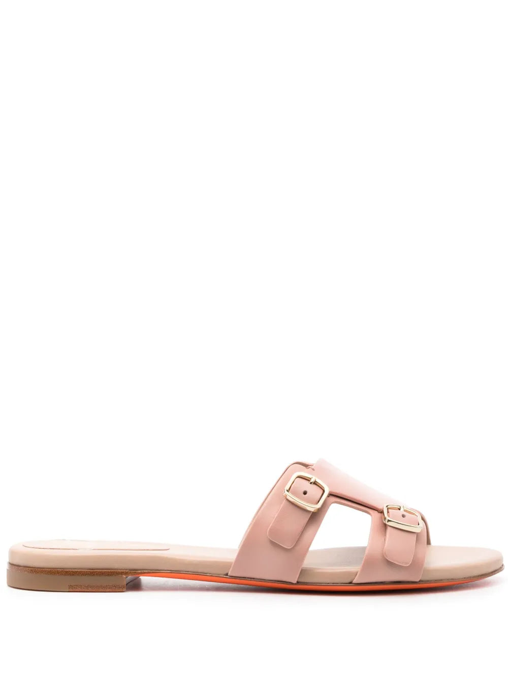 Santoni double-strap flat leather sandals