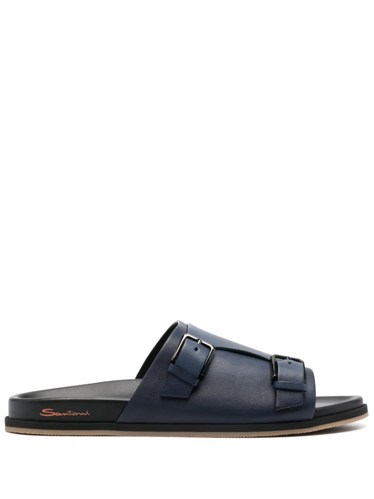 Santoni flat leather sandals