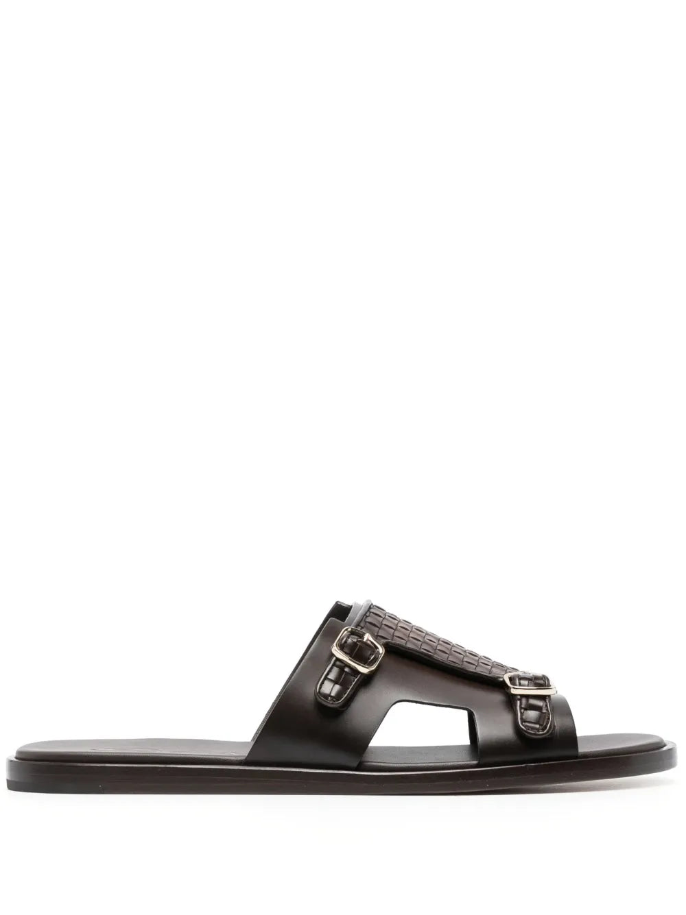 Santoni interwoven-strap flat leather sandals
