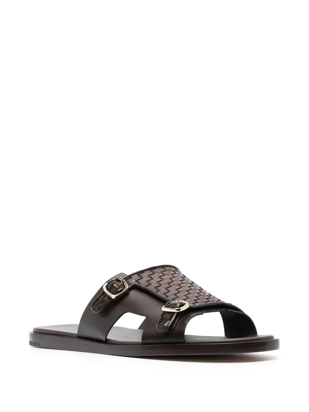Santoni interwoven-strap flat leather sandals
