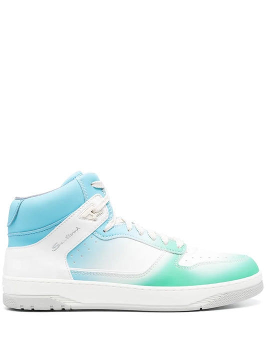 Santoni logo-print hi-top sneakers