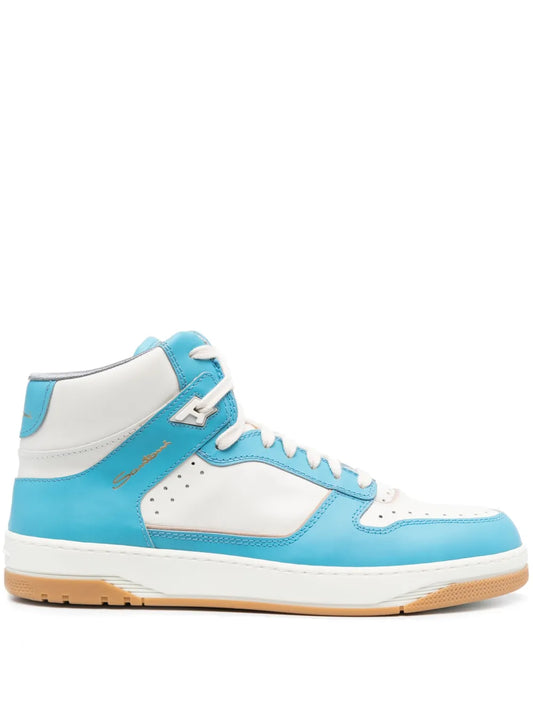 Santoni panelled lace-up sneakers