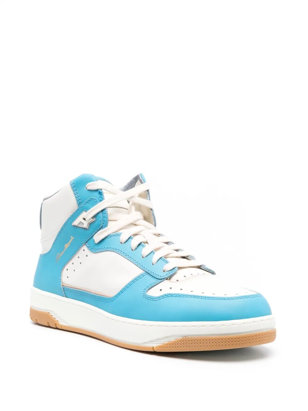Santoni panelled lace-up sneakers