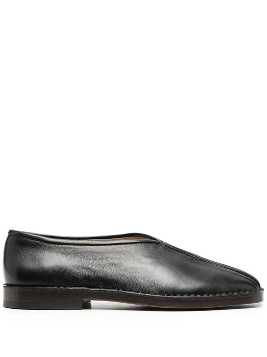 LEMAIRE square-toe leather loafers
