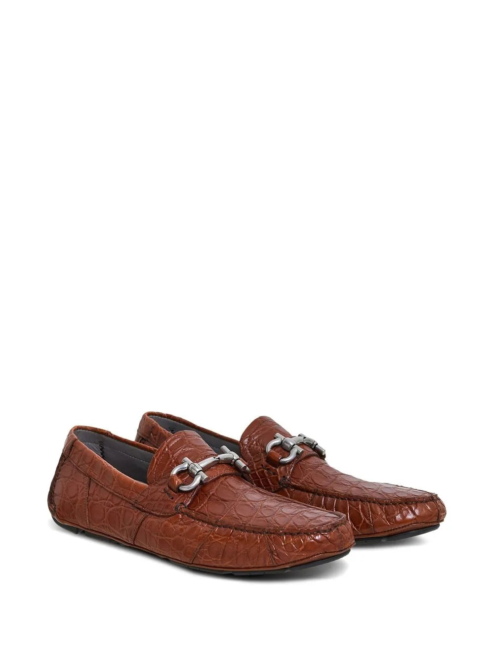 Ferragamo Gancini-buckle leather driving shoes