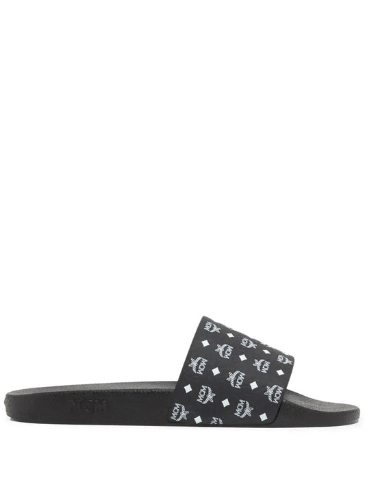 MCM logo-print single-strap slides