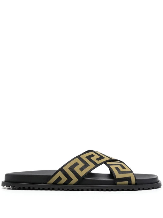 Versace logo-print open-toe slides