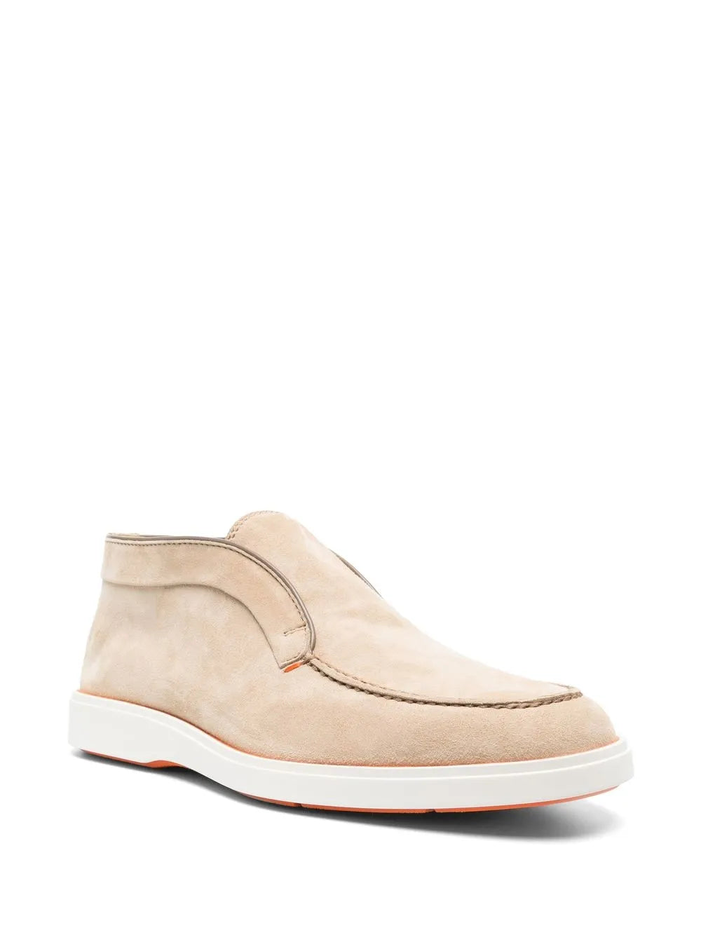 Santoni panelled-design calf-suede loafers