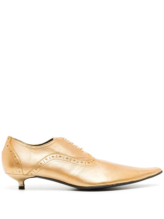 Comme Des Garçons kitten heel pointed-toe brogues