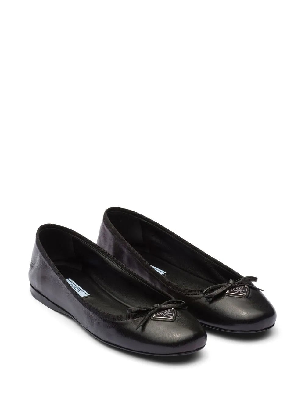 Prada triangle-logo leather ballet flats