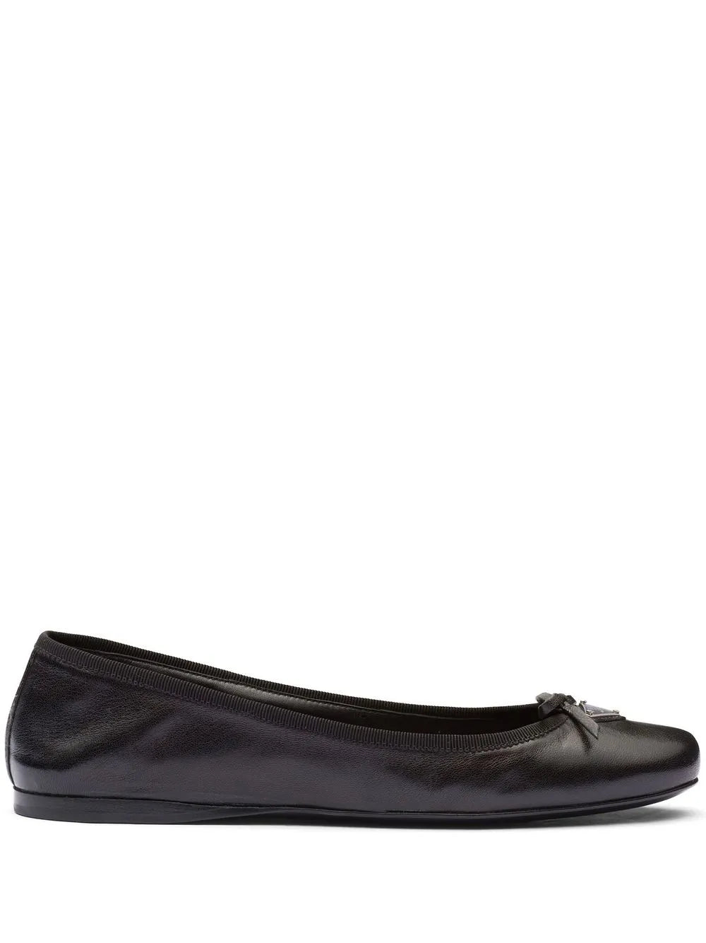 Prada triangle-logo leather ballet flats