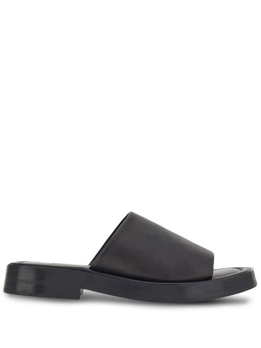 Ferragamo crossover-strap leather slides
