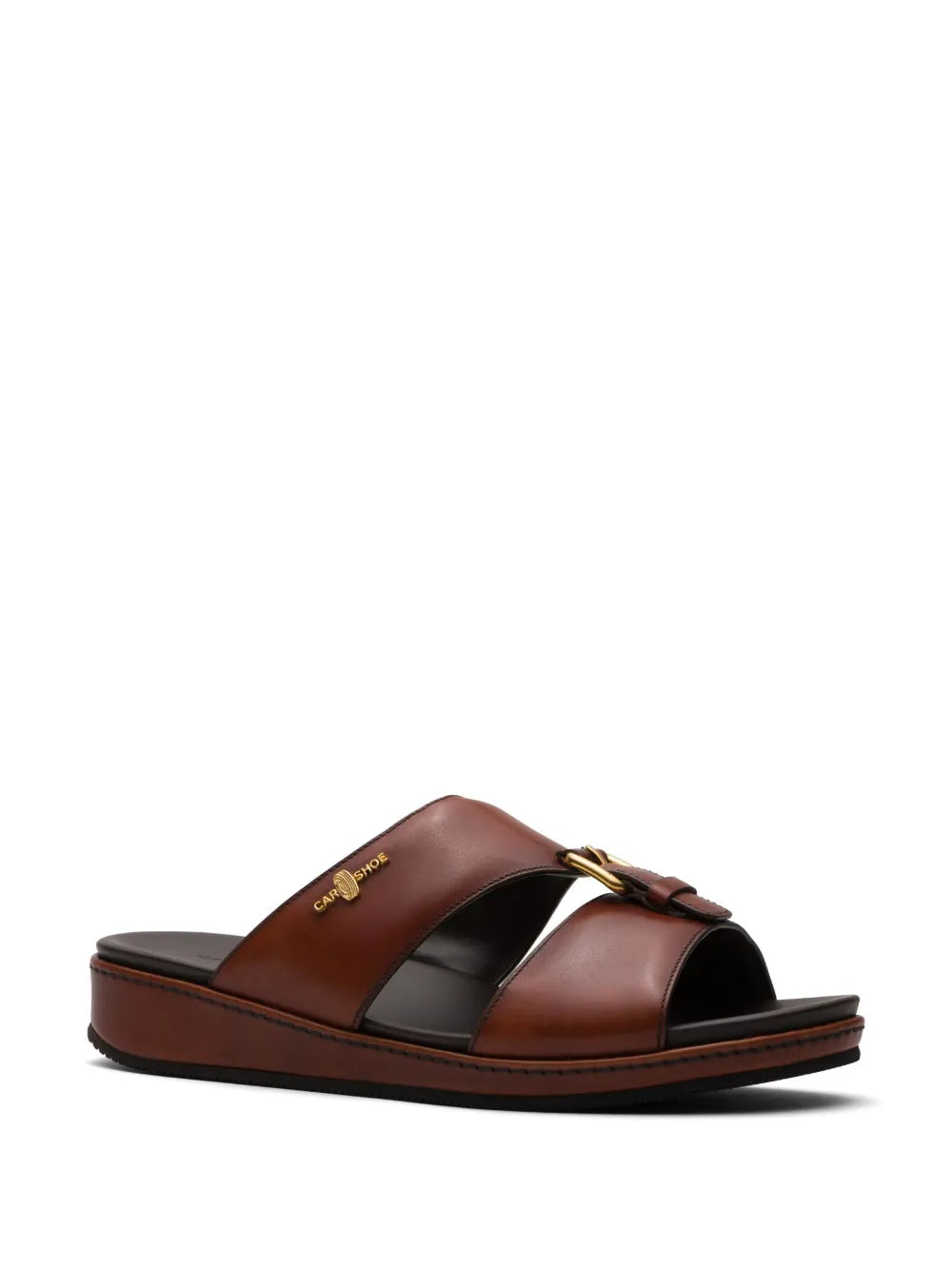 Car Shoe buckle-embellished flat sandals