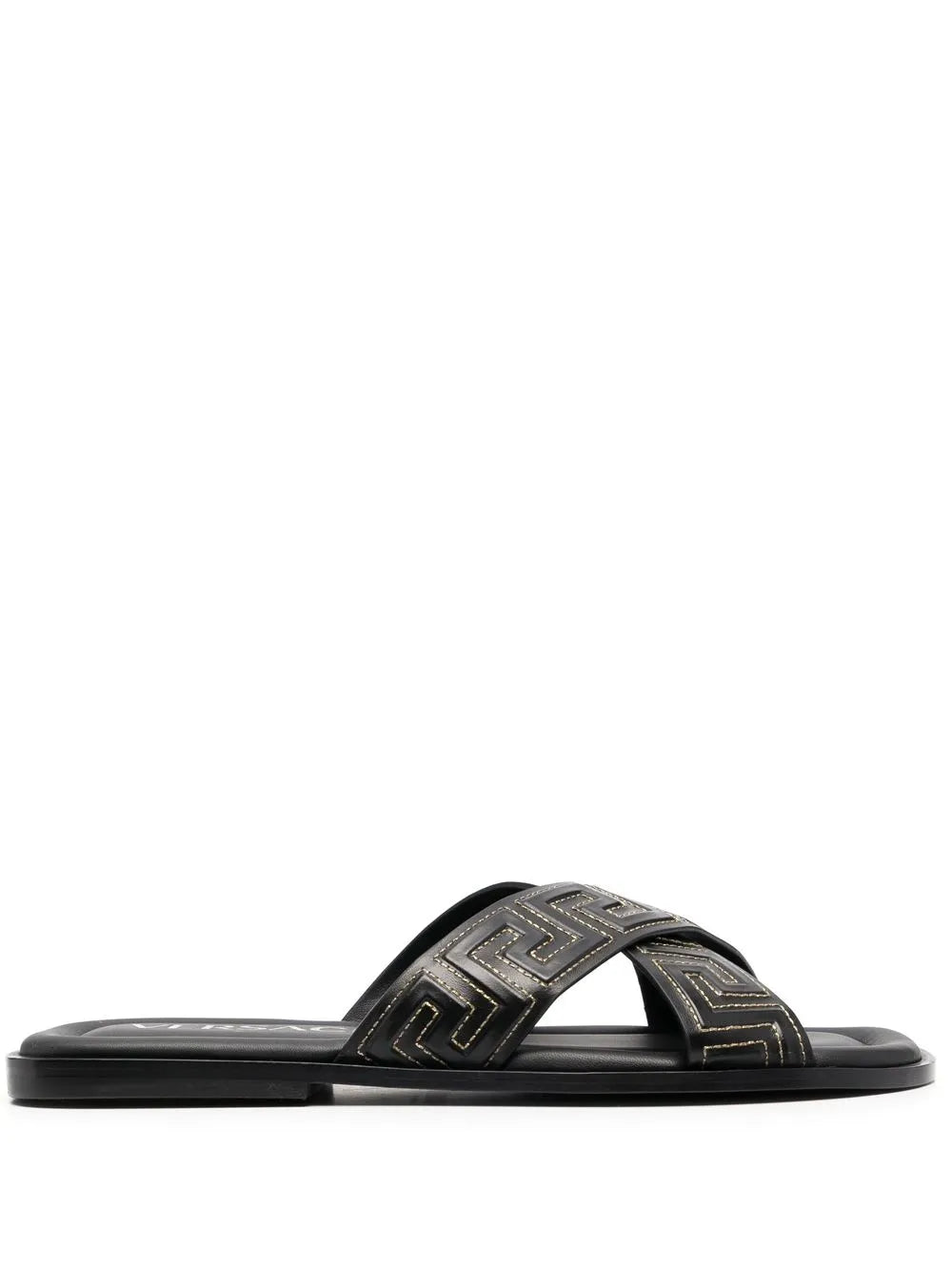 Versace Greca-embossed crossover-strap sandals
