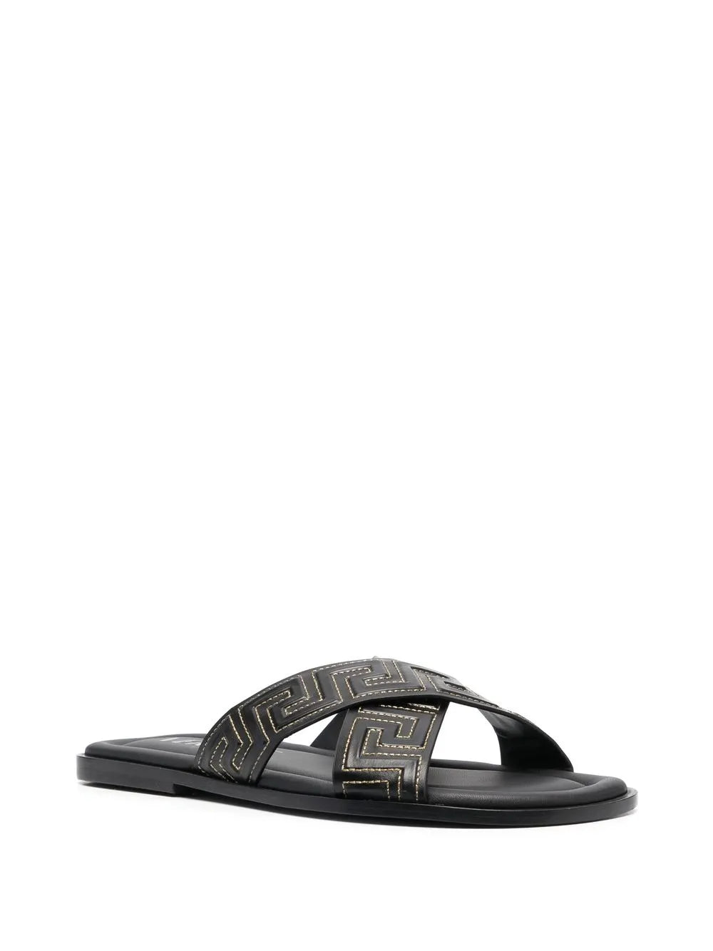 Versace Greca-embossed crossover-strap sandals