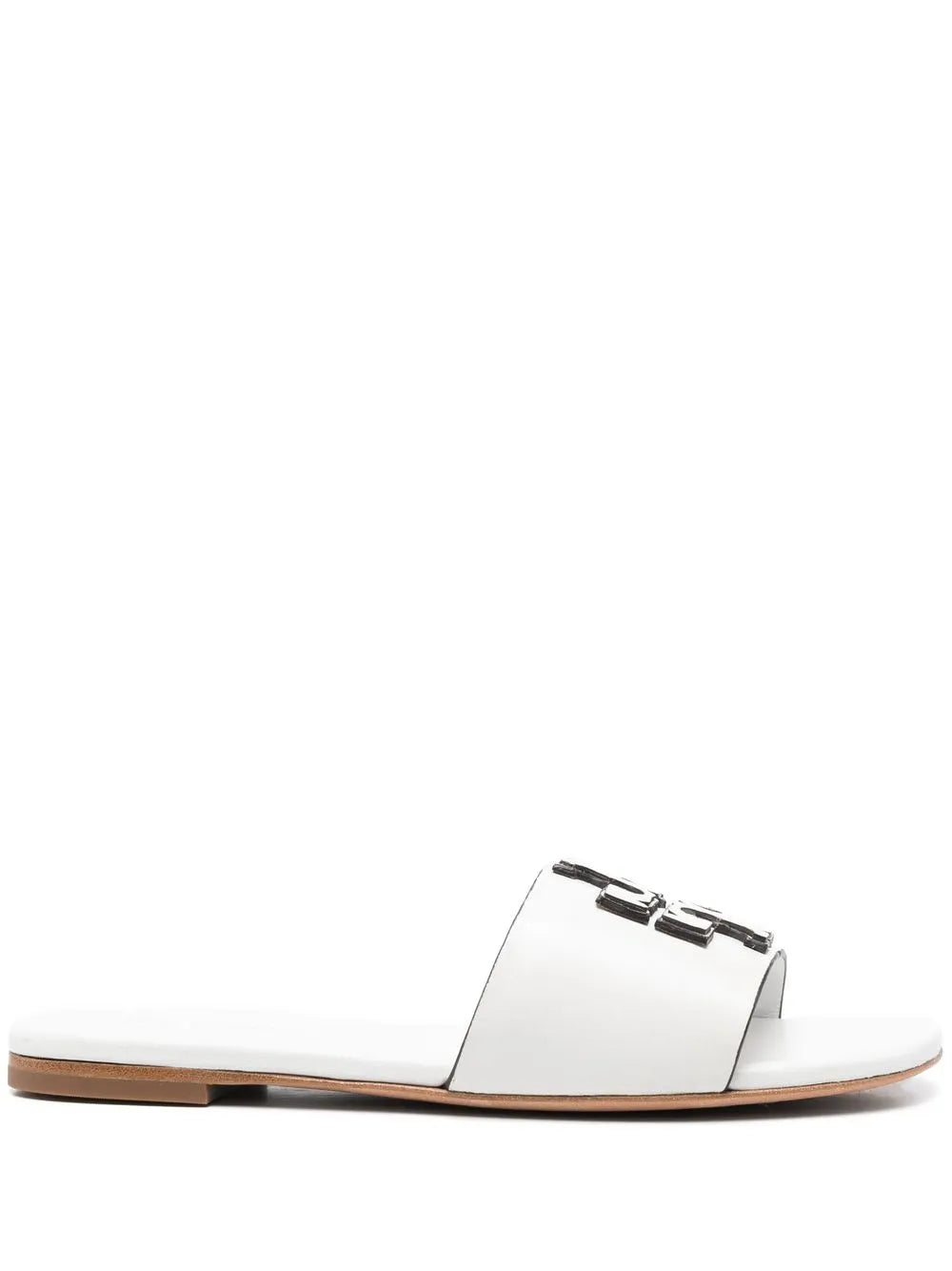 Tory Burch embossed-logo leather slides