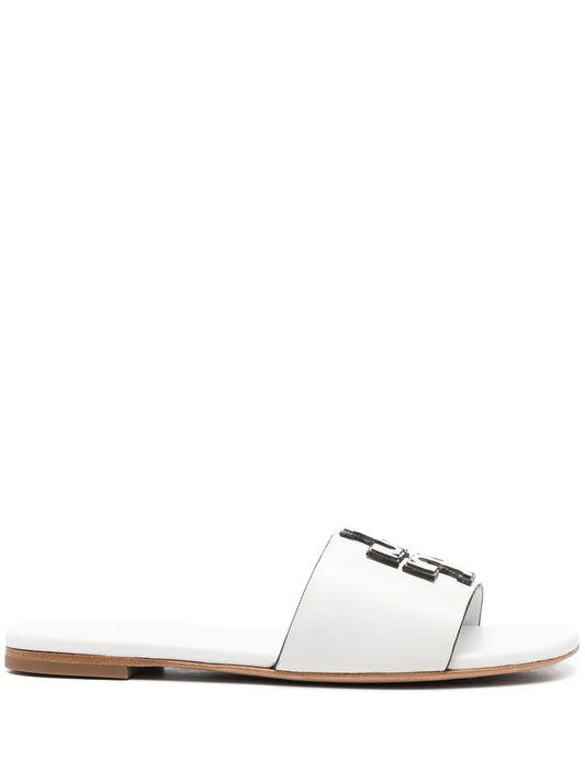 Tory Burch embossed-logo leather slides