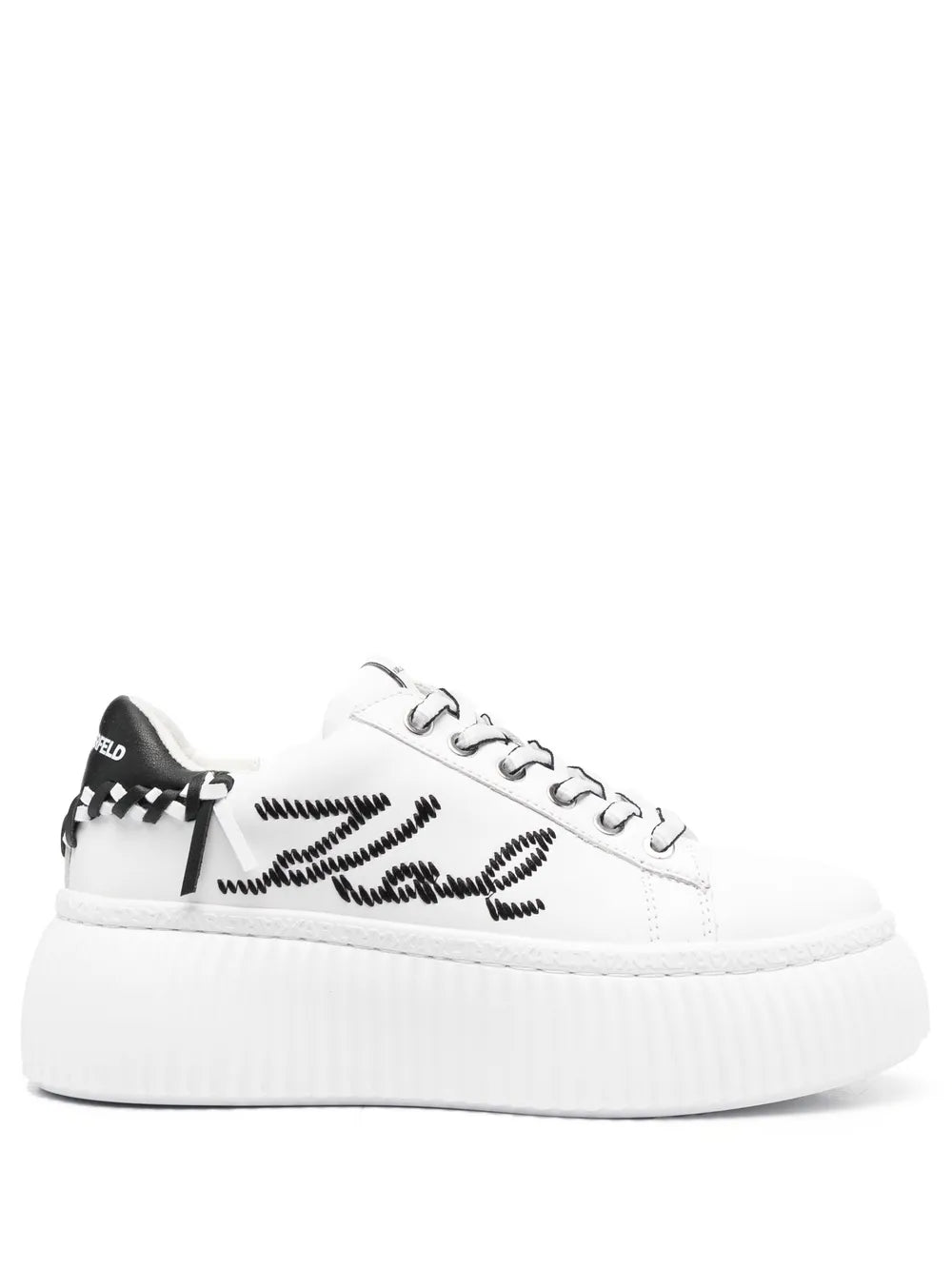 Karl Lagerfeld logo-embroidered low-top platform sneakers