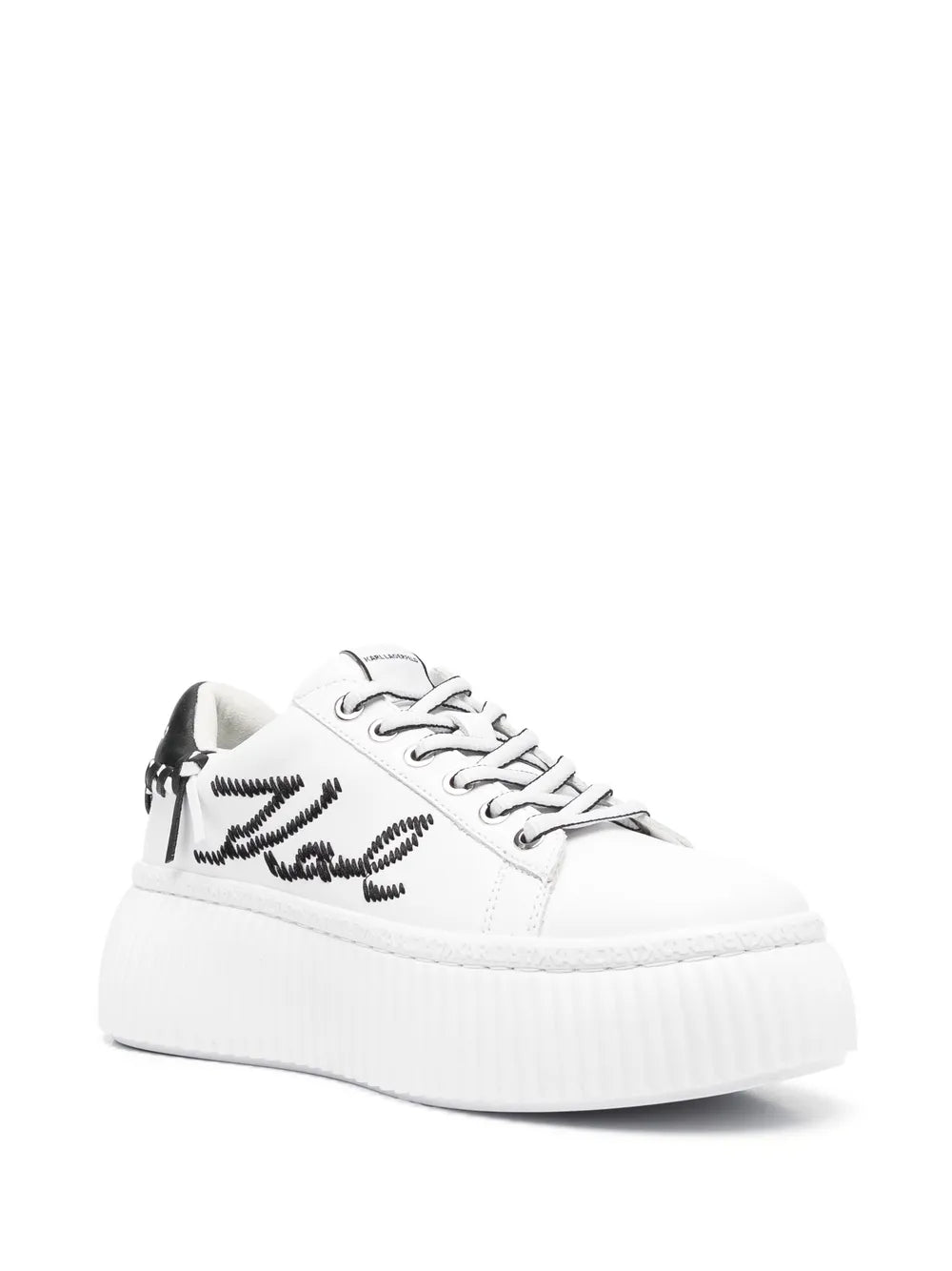 Karl Lagerfeld logo-embroidered low-top platform sneakers