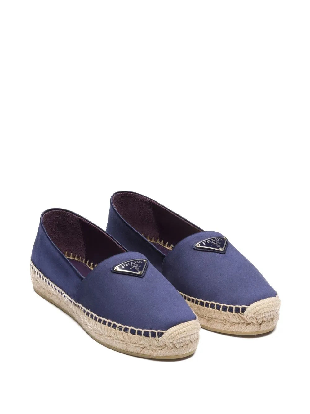 Prada logo-plaque satin espadrilles