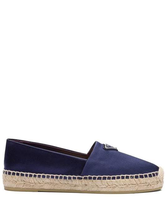 Prada logo-plaque satin espadrilles
