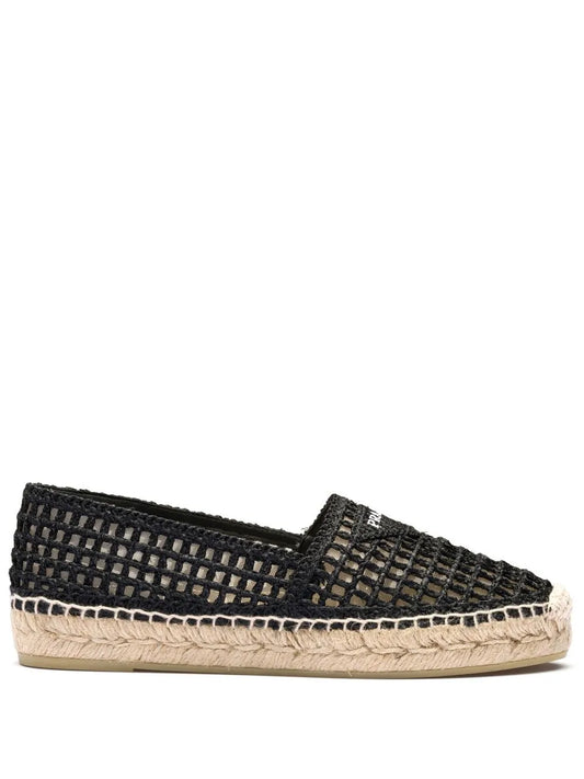 Prada logo-plaque raffia espadrilles