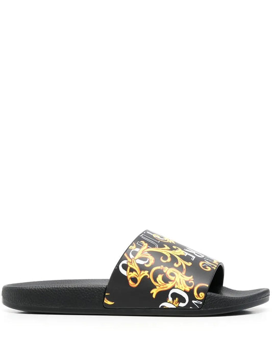 Versace Jeans Couture 'Barocco' print slides