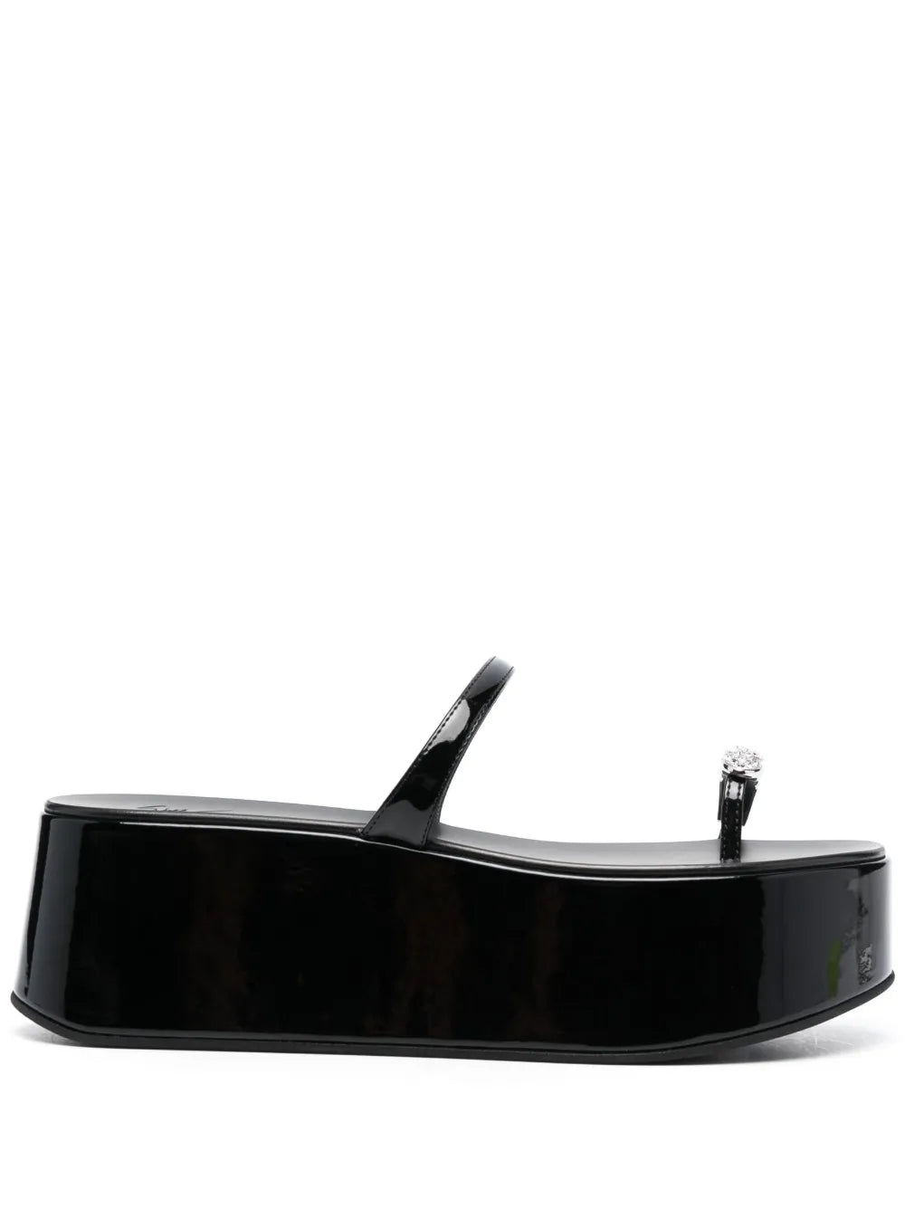 Giuseppe Zanotti Crystal-embellished 70mm leather platform slides