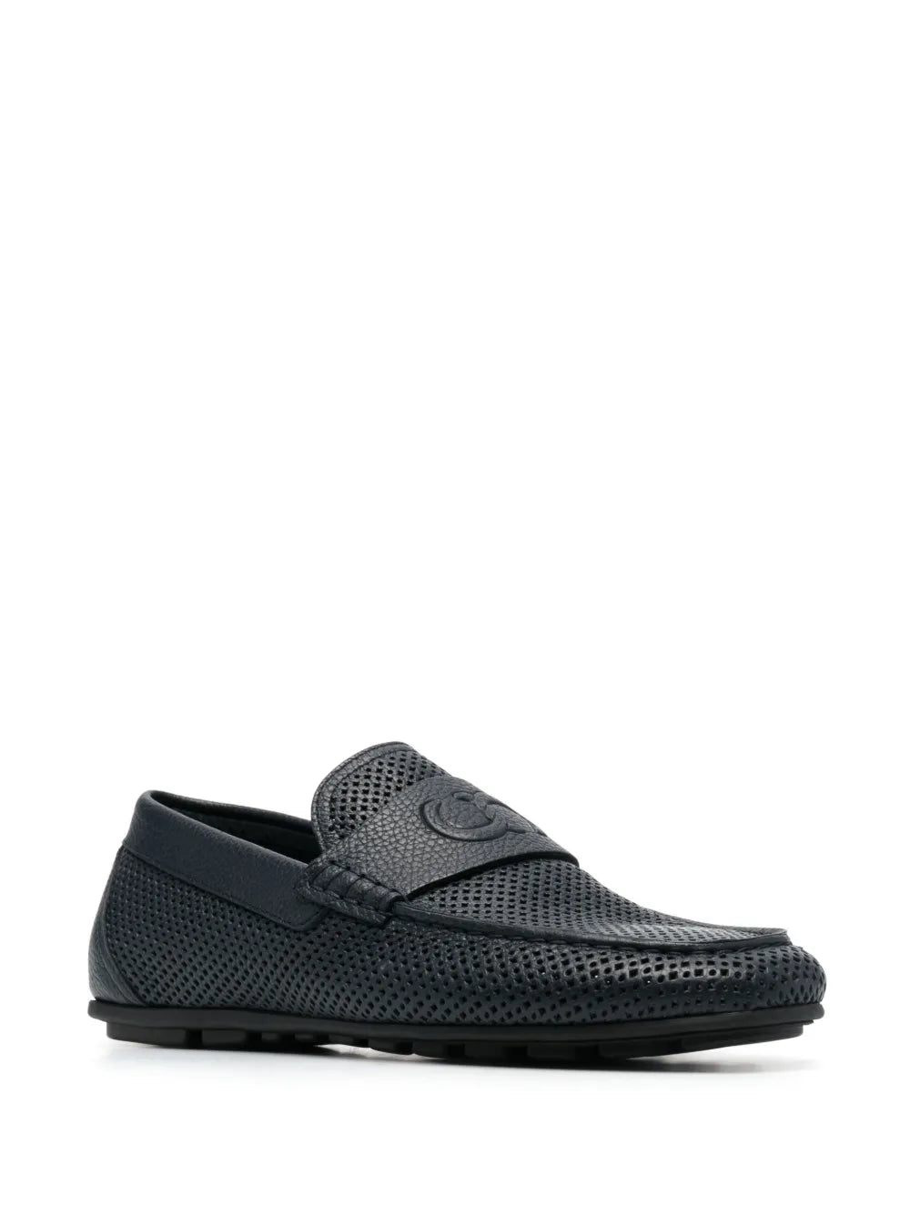 Casadei Dollaro debossed-logo leather loafers 