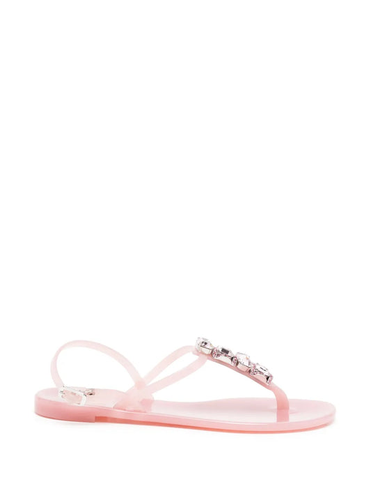 Casadei crystal-embellished beach flip flops