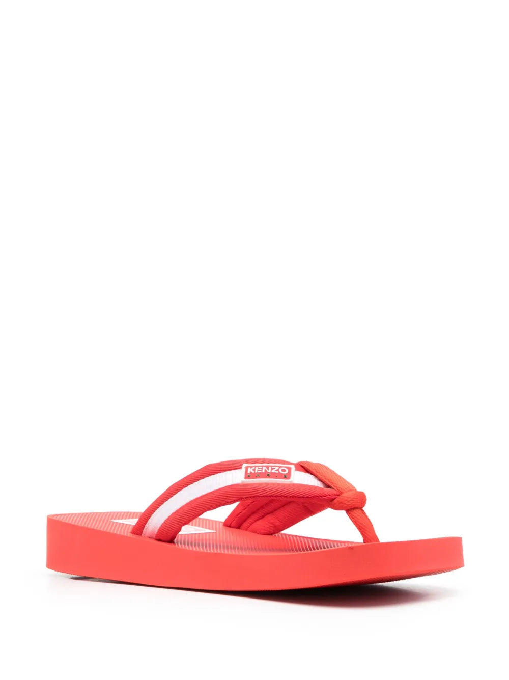 Kenzo logo-patch striped flip flops