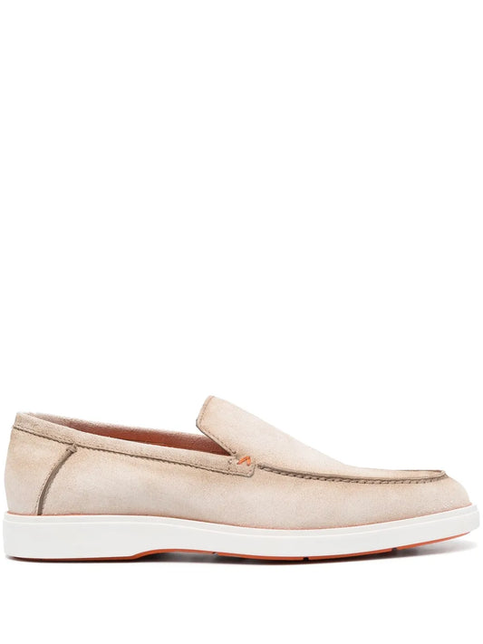 Santoni almond-toe suede loafers
