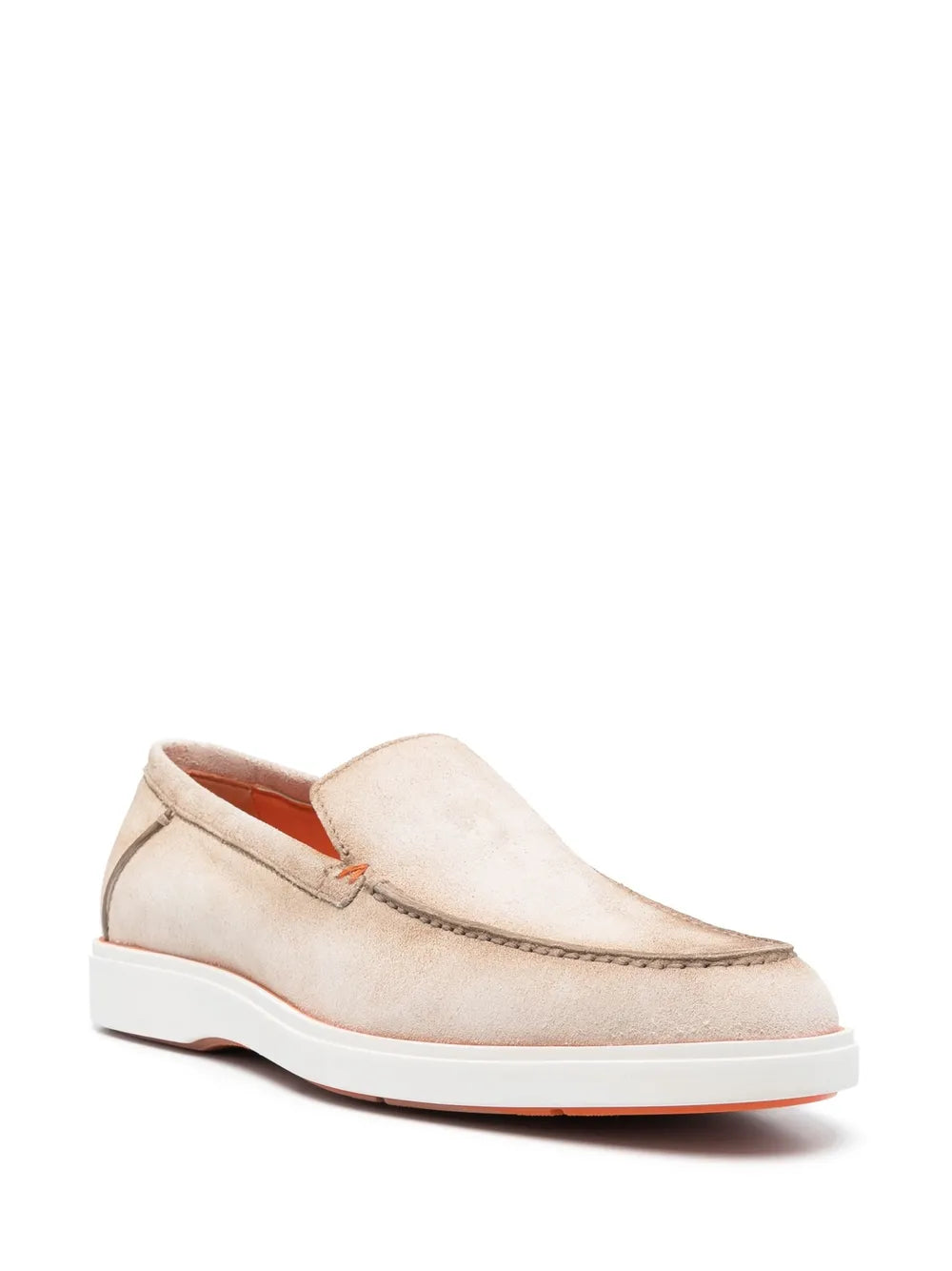 Santoni almond-toe suede loafers