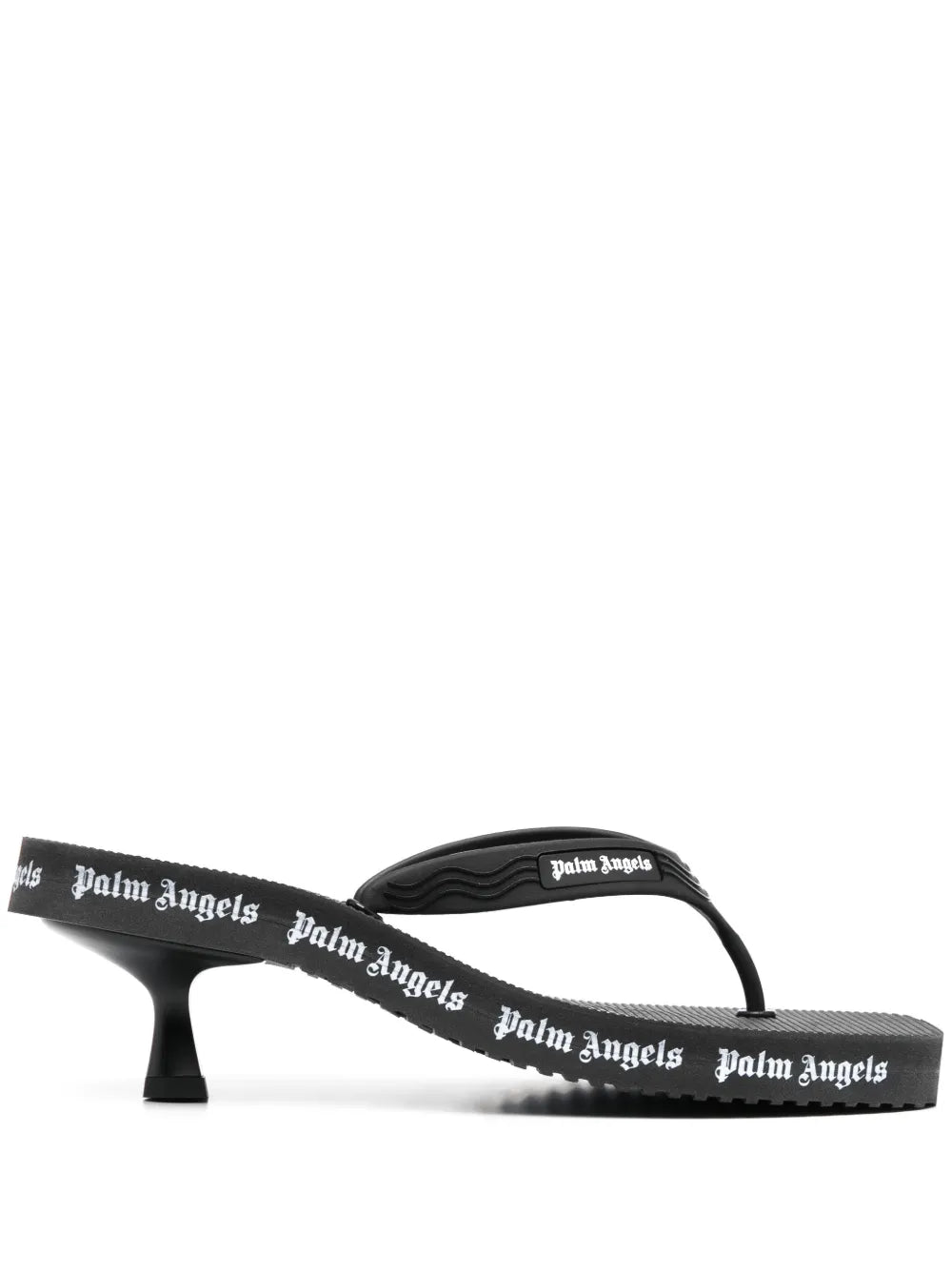 Palm Angels logo-print heeled flip flops