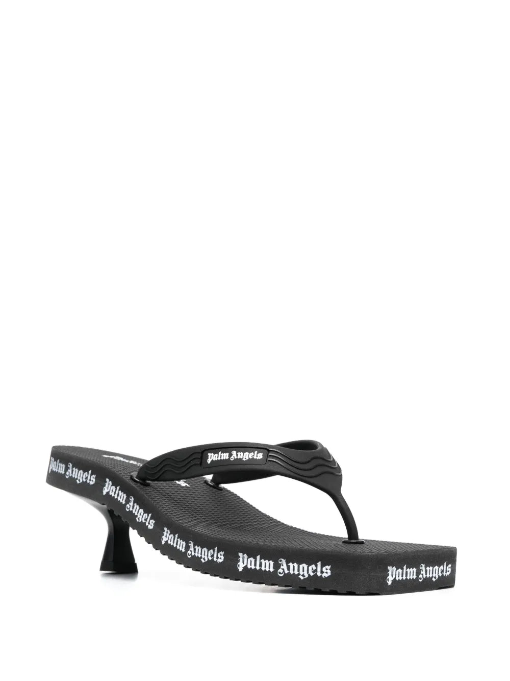 Palm Angels logo-print heeled flip flops