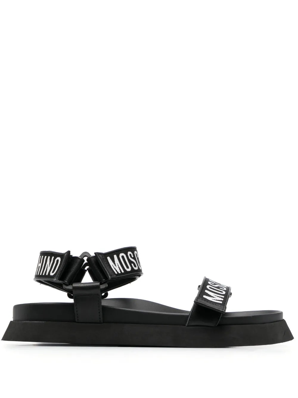 Moschino logo-strap leather sandals