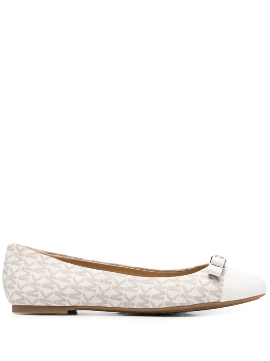 Michael Michael Kors Andrea bow-detail logo-print ballerina shoes