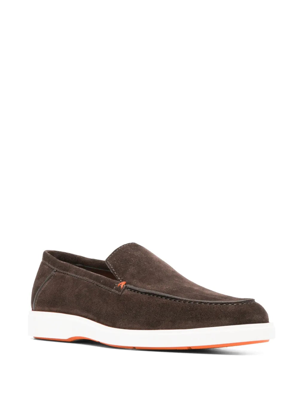 Santoni calf-suede almond-toe loafers