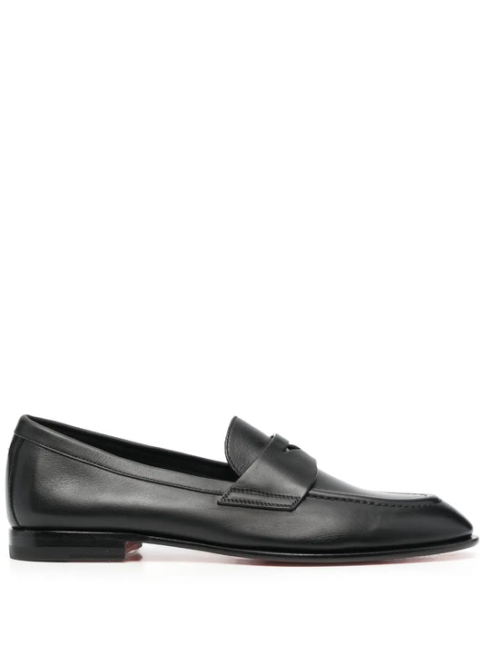 Santoni leather penny loafers 