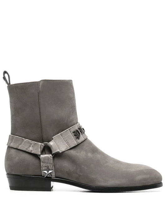 Philipp Plein logo-plaque suede ankle boots