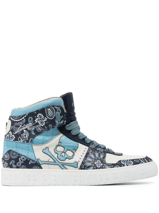 Philipp Plein paisley-print hi-top sneakers